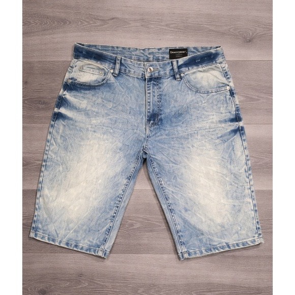 Southpole Other - Southpole Mens Slim Fit Acid Wash 12" Denim Shorts Light Blue Size 34 Y2K